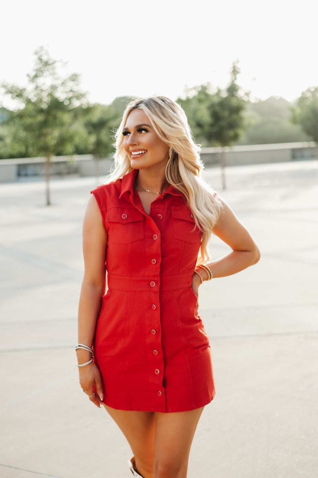 Red Hot Denim Button Down Dress – Pretty Little Babes Boutique