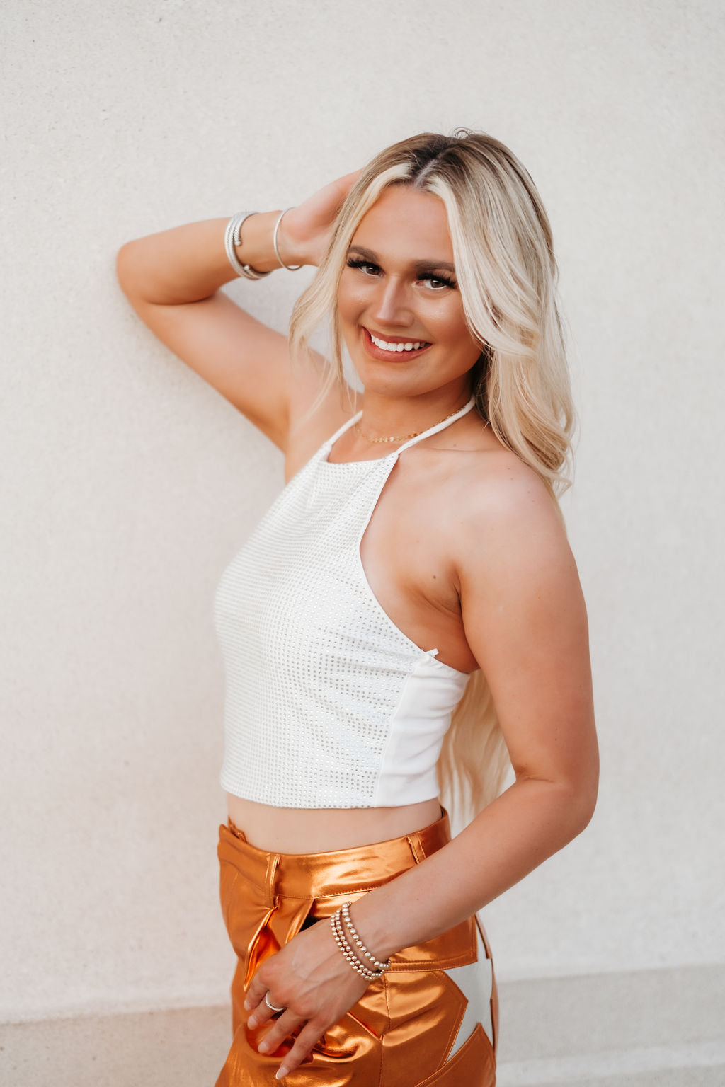 Sparkle & Shine White Rhinestone Halter Top – Pretty Little Babes