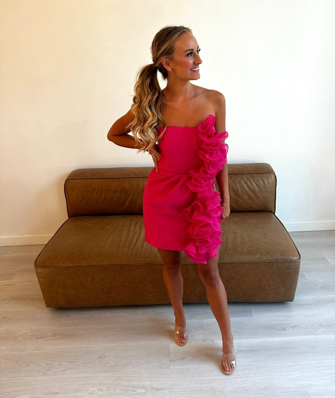 Romantic Glam Pink Ruffle Mini Pretty Little Babes Boutique Romantic Glam Pink Ruffle Mini Pretty Little Babes Boutique