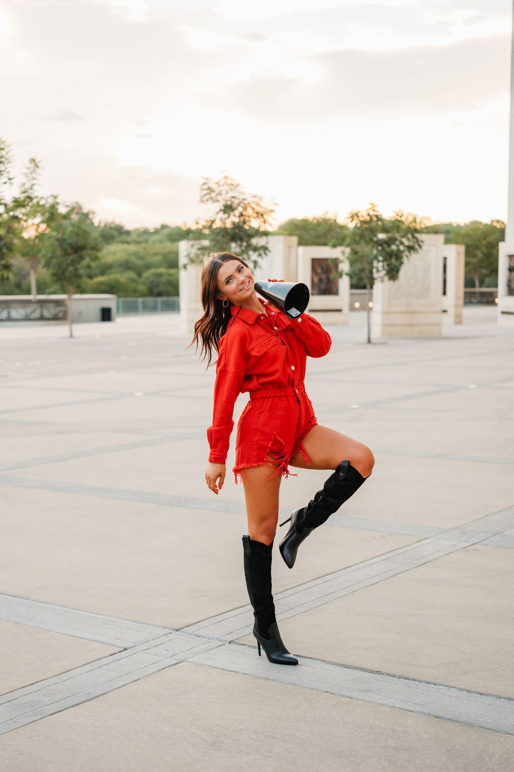 red dress boutique romper Sleeveless 2-Way Romper Dress